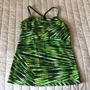 Lime green and black workout tank